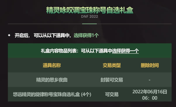 DNF2022五一套礼包称号属性及宝珠一览_本站