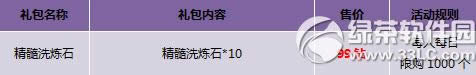 神曲精髓洗炼石限时出售活动 商城限时出售
