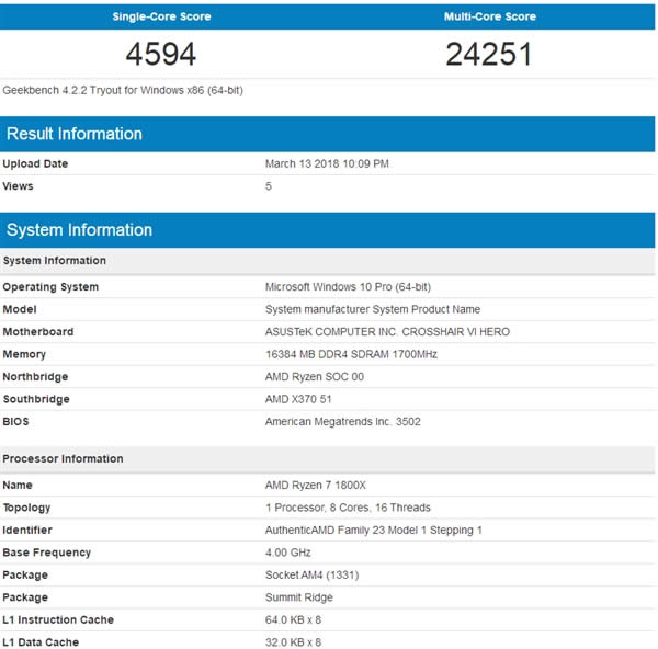 AMD Ryzen 7 2700XʽսƽƵ1800X