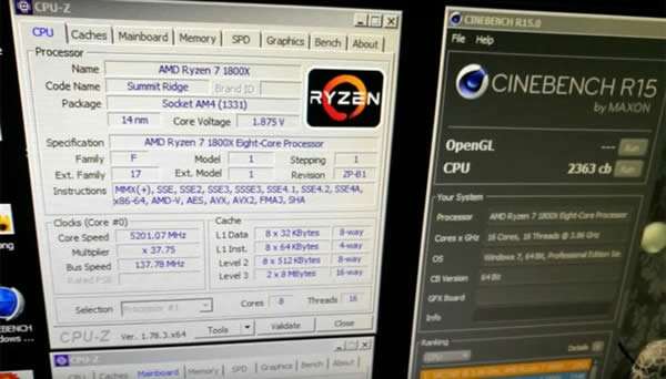 AMD콢Ryzen 7-1800XƵʵҺѹȫ5.2GHz